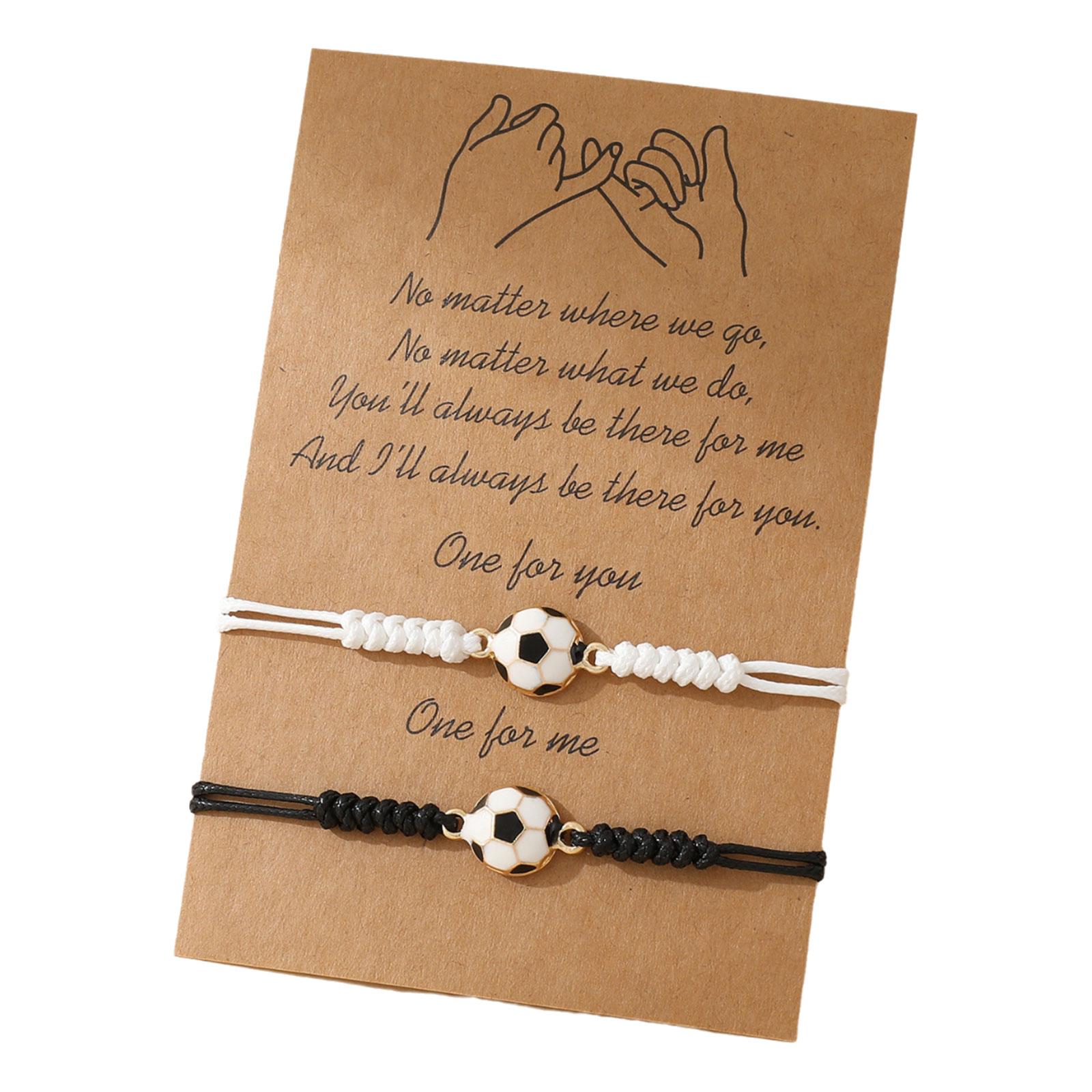 

Футбольные браслеты дружбы для мужчин и женщин, подарки на выпускной, черно-белая футбольная бижутерия для любителей футбола 4