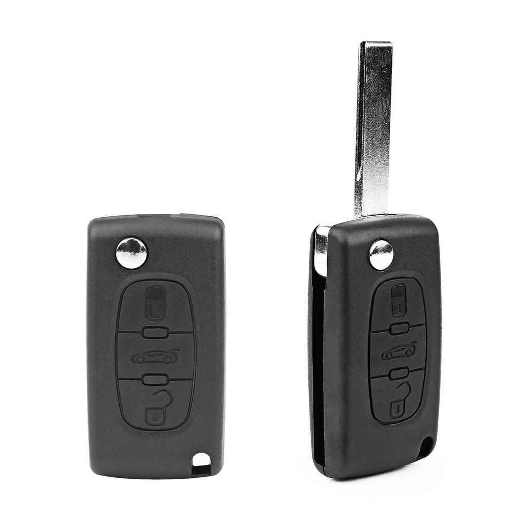 Peugeot Repair, Replacement and Spare Remote Control Key Case 3 Button Folding Key Holder (Peugeot 207 307 407 308 607)
