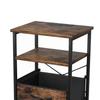 Bedside Table Brown Color Multifunctional Iron and Triamine Plate Nightstand Side Table for Living Room Bedroom