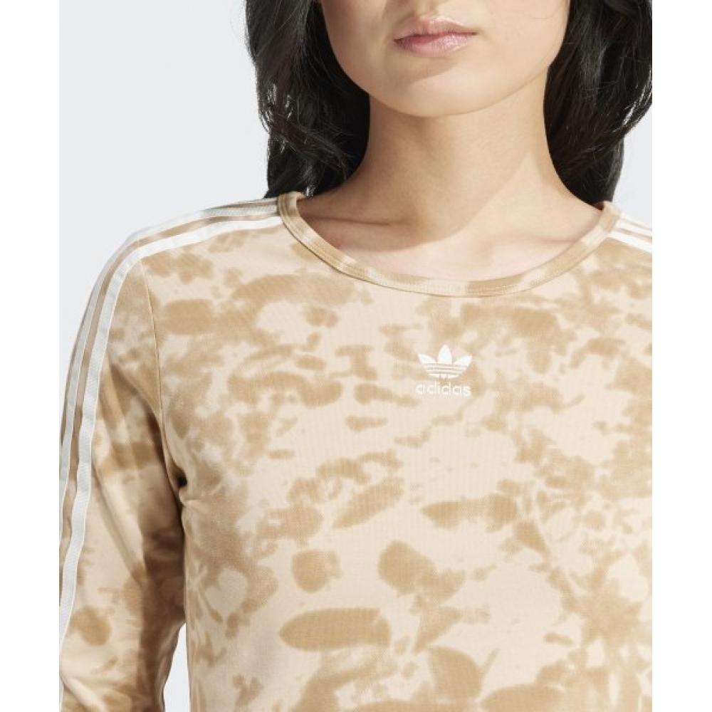 adidas Aop 3s Crop Top   Beige Iy0780