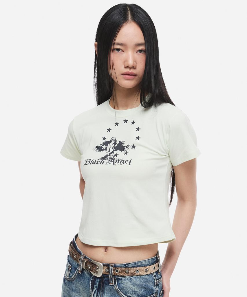 DNSR (W) Vintage Crop Half T-Shirt Lime