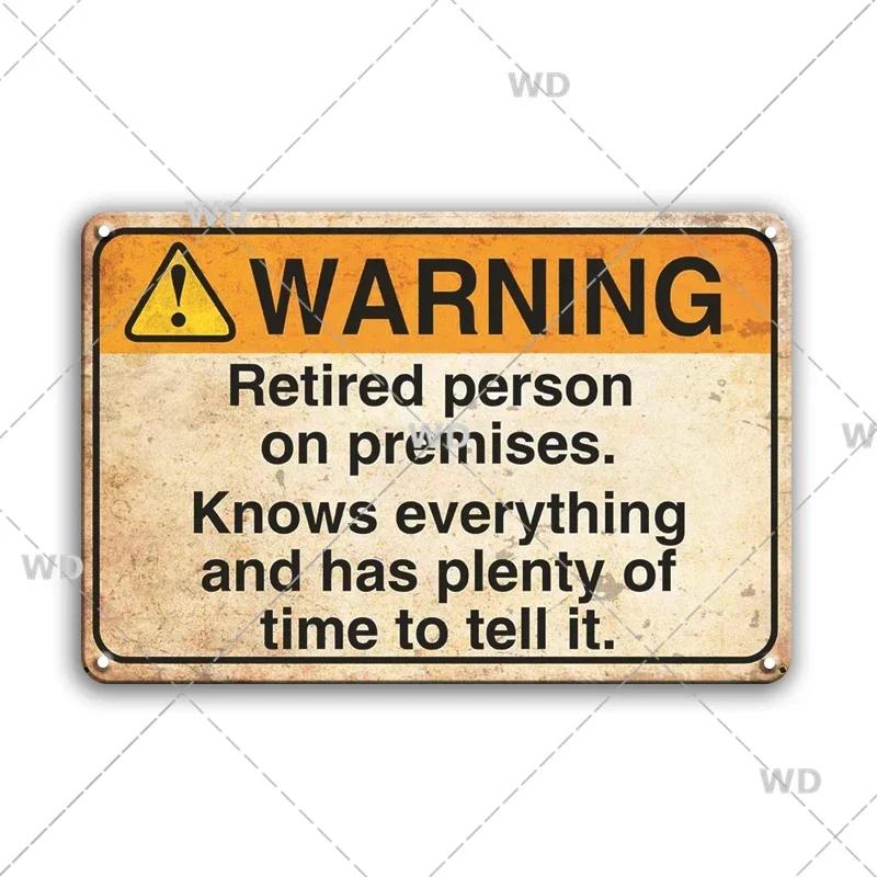 Retro Danger Warning Metal Sign - Vintage Caution Plaque - Metal Plate for Garage Park Home Wall Decor