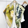 Elegant Temperament Fresh Plant Silk Scarf Shawl Silk Scarf Women'S Square Scarf Silk Women'S Mulberry Silk Silk Scarf Shawl