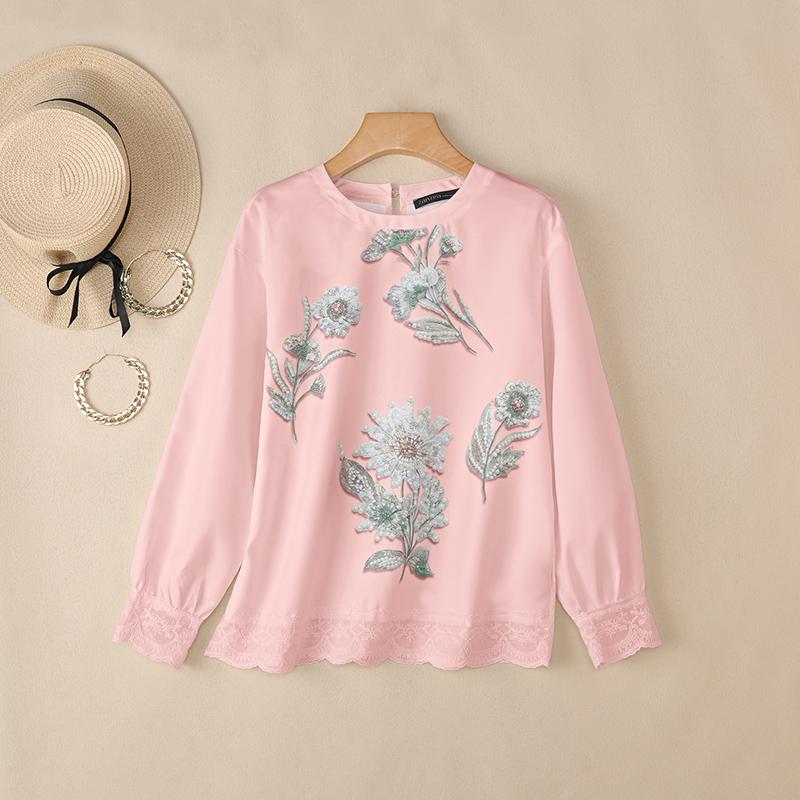 ZANZEA Women Loose Casual Round Neck Long Sleeve Print Blouse