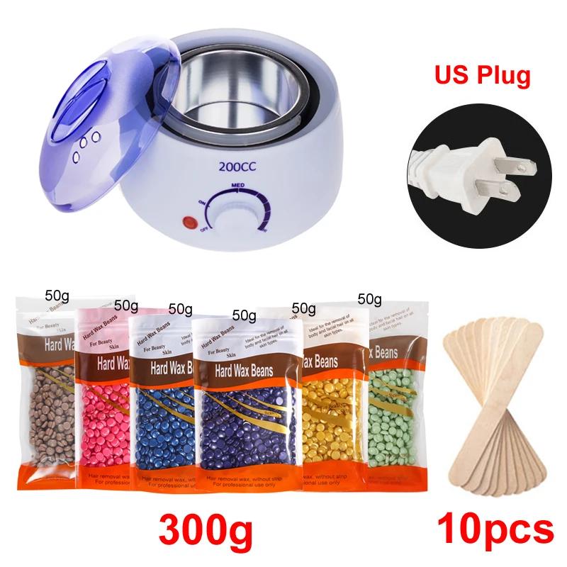 200ml Smart Hair Removal Warmer Wax Heater for Hands & Feet Epilator Depilatory Skin Care Paraffin Waxing Kit with Wax Beans