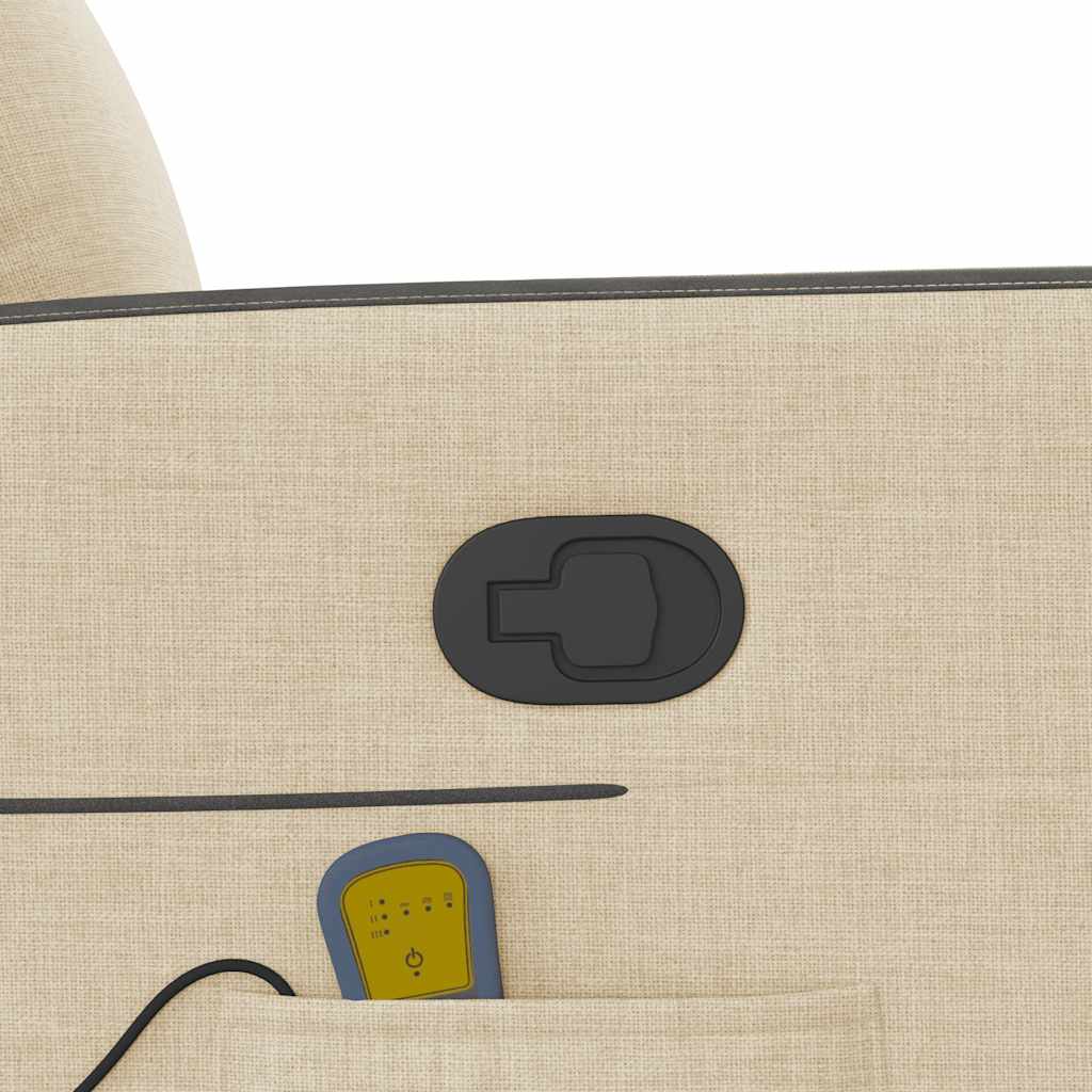 Massage Recliner with Rising Function Cream Fabric