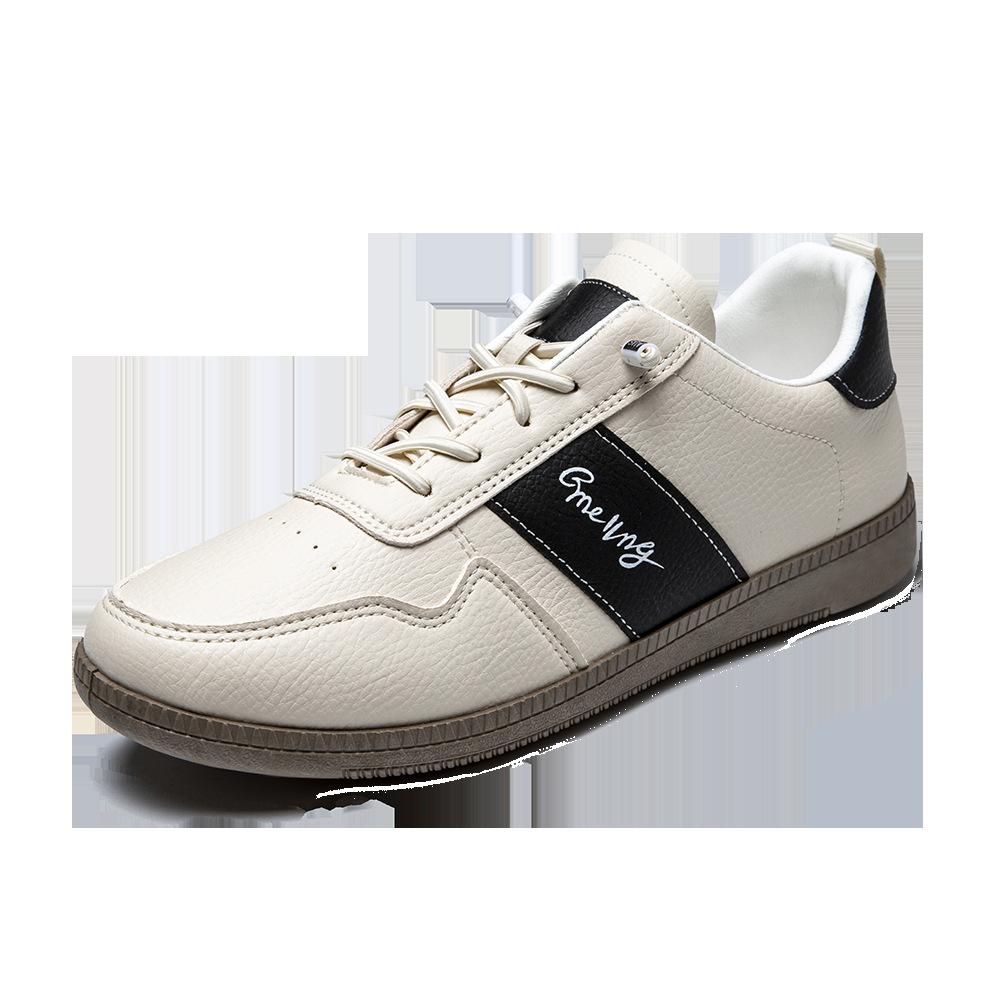 

Men s shoes 2025 new fashion and comfort versatile casual board shoes leather surface German training shoes foreign trade explosion support 2025 44 белый