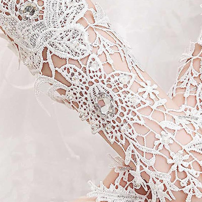 Nunta mireasa decupaj manusi lungi flori de dantela solubile in apa carlige de foraj alocate accesoriilor pentru manusi de minge