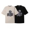 Mens Oversized Cotton Tee With Skull Graphic Print Loose Fit Casual Short Sleeve T-Shirt