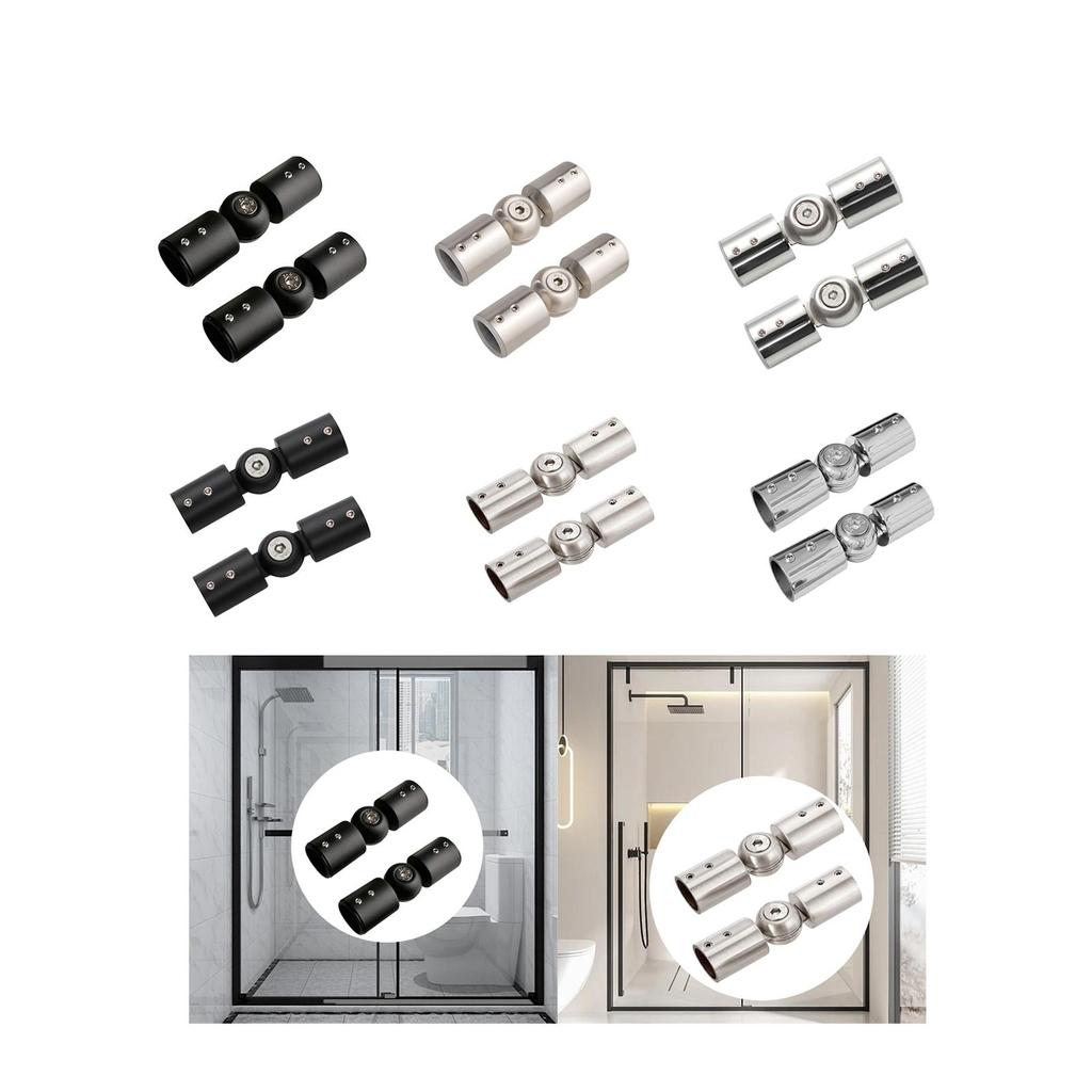 2 Stück Stangeneckverbinder Scharnier-Winkelverbinder Duschraum für Erkerfenster Vorhangstangen Schwerlast mit Schrauben Einstellbar