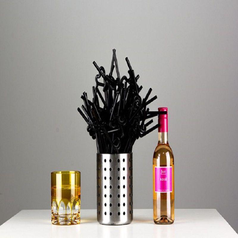 100 Stück Schwarze Knickhalme Ideal für Elegante Geburtstags- und Sommerparty-Getränkebedürfnisse