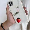Lovely Strawberry Keychain Fruit Shapes Phone Charm Detachable Phone Lanyard