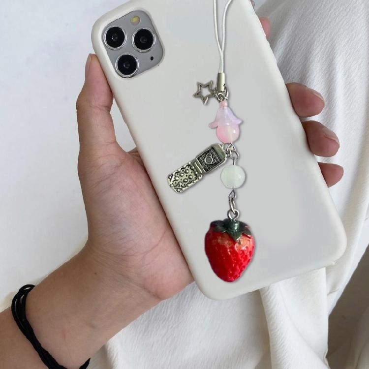 Lovely Strawberry Keychain Fruit Shapes Phone Charm Detachable Phone Lanyard