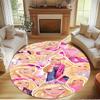 Barbie Print Round Rug, Washable Floor Carpet, For Entryway Dorm Laundry Room Office Study, Home Decor Birthday Christmas Gift
