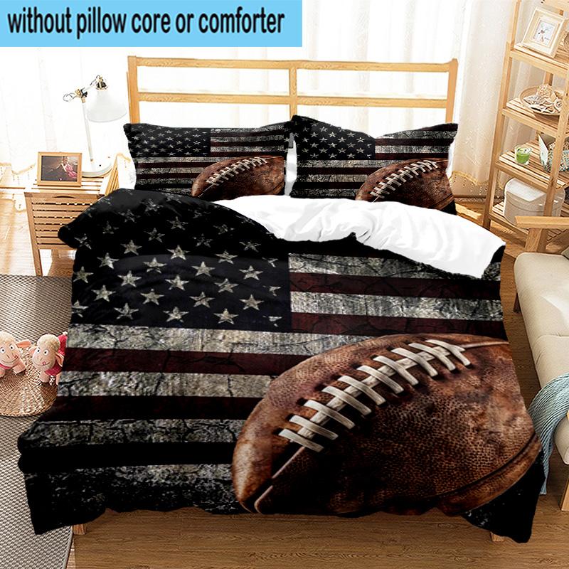 Sports Ball football Pattern 3pcs Bedding,Including 1pc Duvet Cover And 2pcs Pillowcases Perfect for Christmas,Ideal for Bedroom, Dormitory