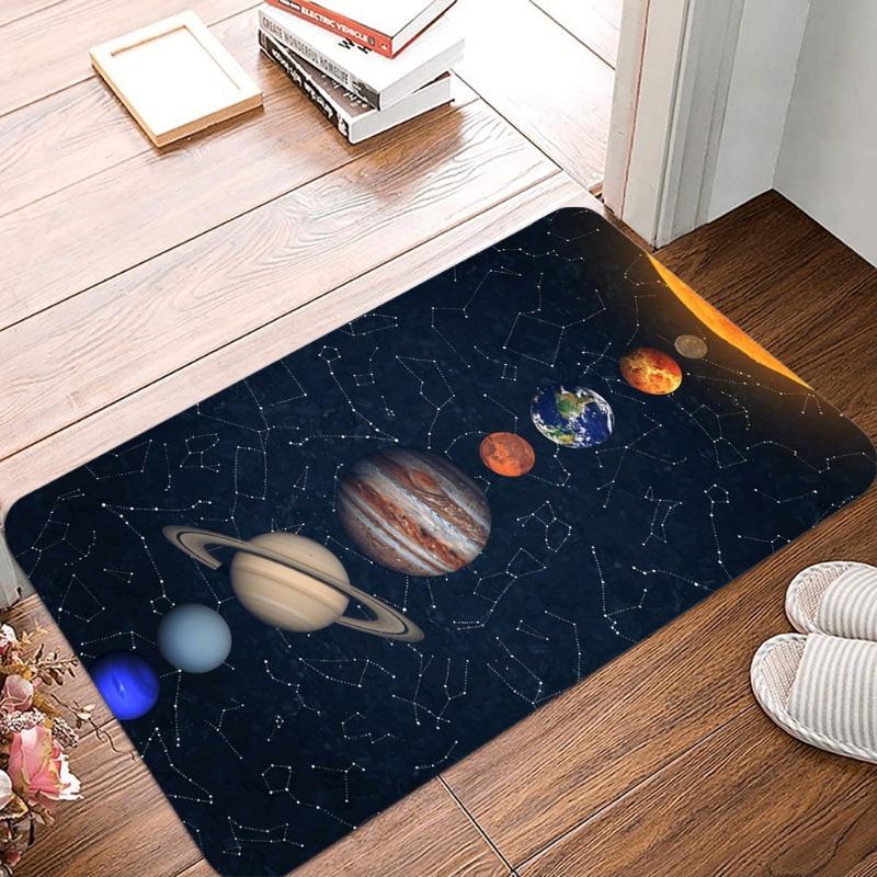 Cosmic Planet Printed Non-Slip Waterproof Doormat Easy Clean Entrance Floor Mat Home Decor Durable Retro Classic and Beautiful