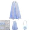 Majestic Frozen 2 White Elsa Cosplay Costume Dress For Girls Ages 3-10 With Cape