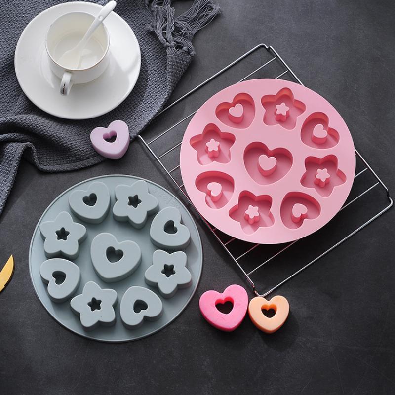 Multicavity Heart Little Star Biscuit Making Tool Twinkle Star Chocolate Muse Cake Silicone Mould Ice Tray Candle Soap Decor