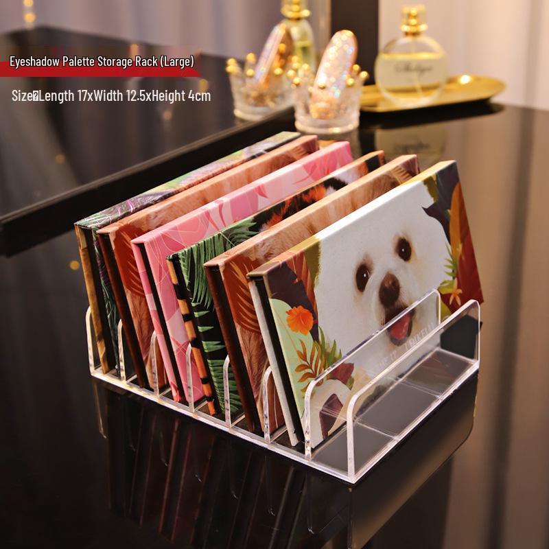 Transparent 7-Grid Desktop Cosmetic Organizer: Eyeshadow, Blush, and Makeup Storage Box