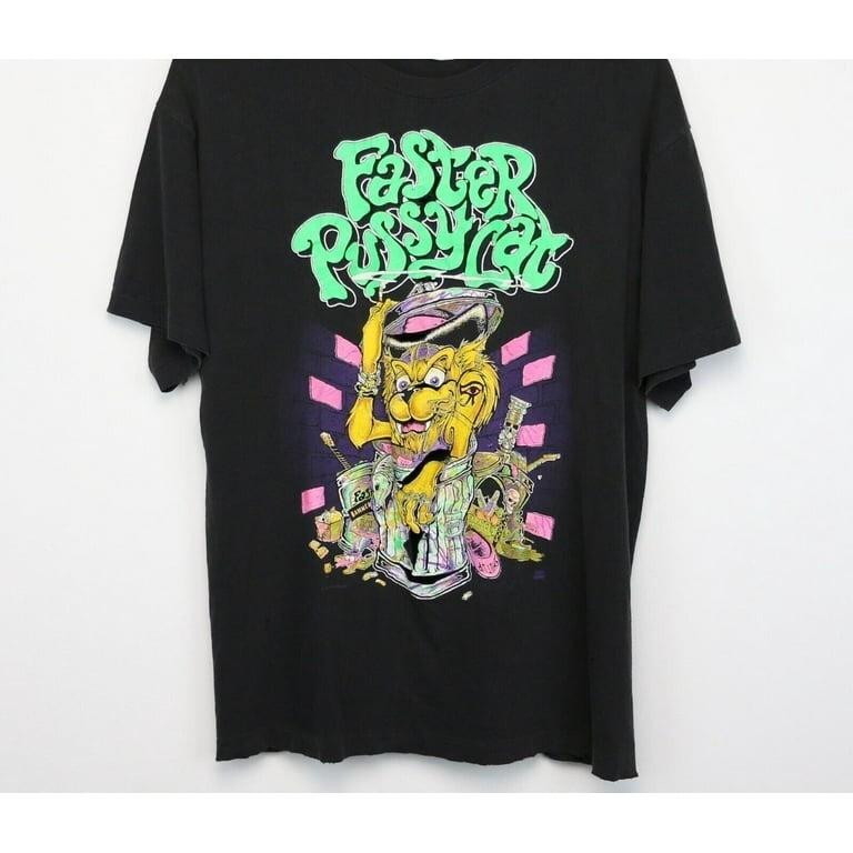 Vtg Faster Pussycat Band Heavy Cotton Black Full Size Unisex Shirt NI829 Unisex T-Shirt XXXL