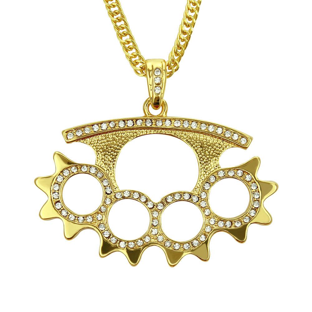 New Dot Diamond Necklace European and American Trendy Diamond Gear Mens Hip Hop Trendy Sags