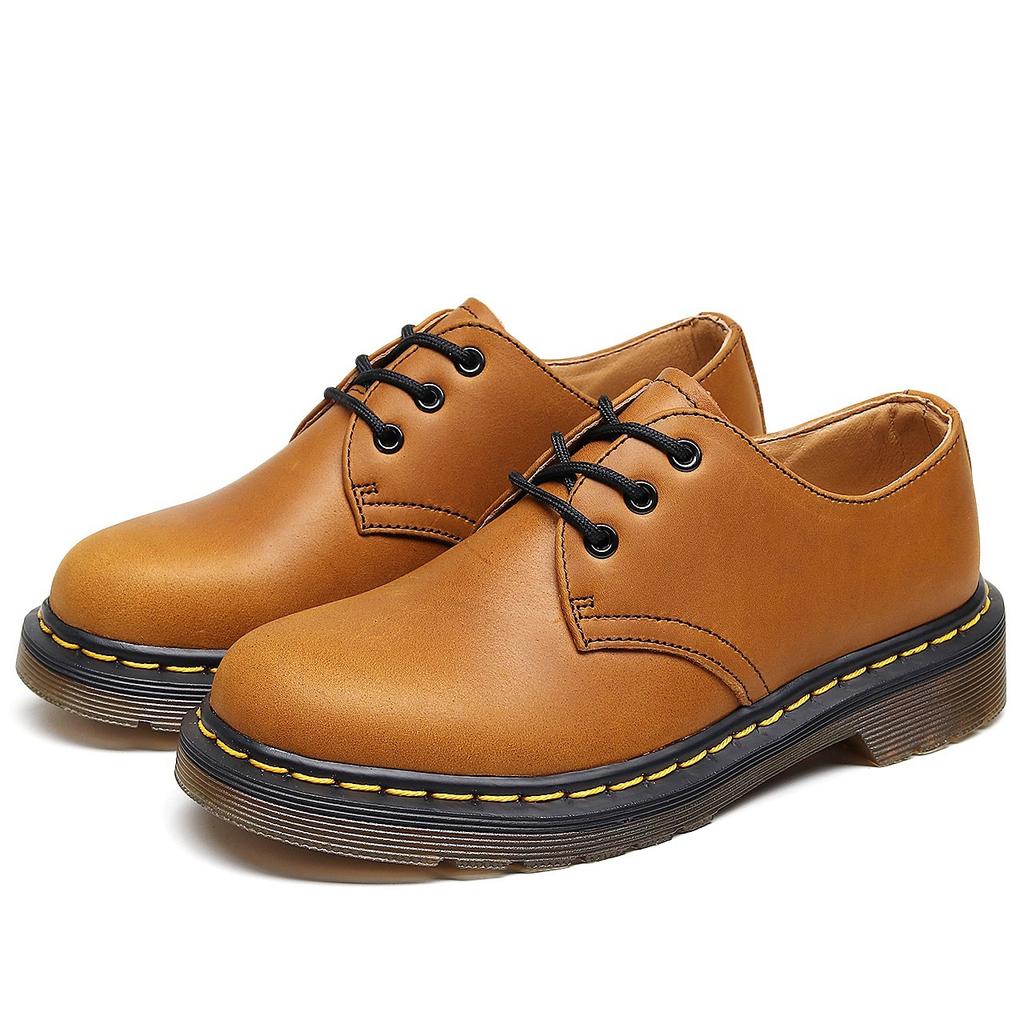 Erste Schicht Low-Top Martin Schuhe Herren Leder Crazy Horse braun große Größe kurze Stiefel runde Spitze Herren- und Damen-Freizeit-Toolingschuhe