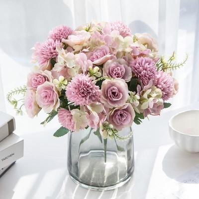 Baihua Bang Simulation INS Korean Bouquet with Daisy, Hydrangea, and Rose - Stylish Decorative Fake Flowers.