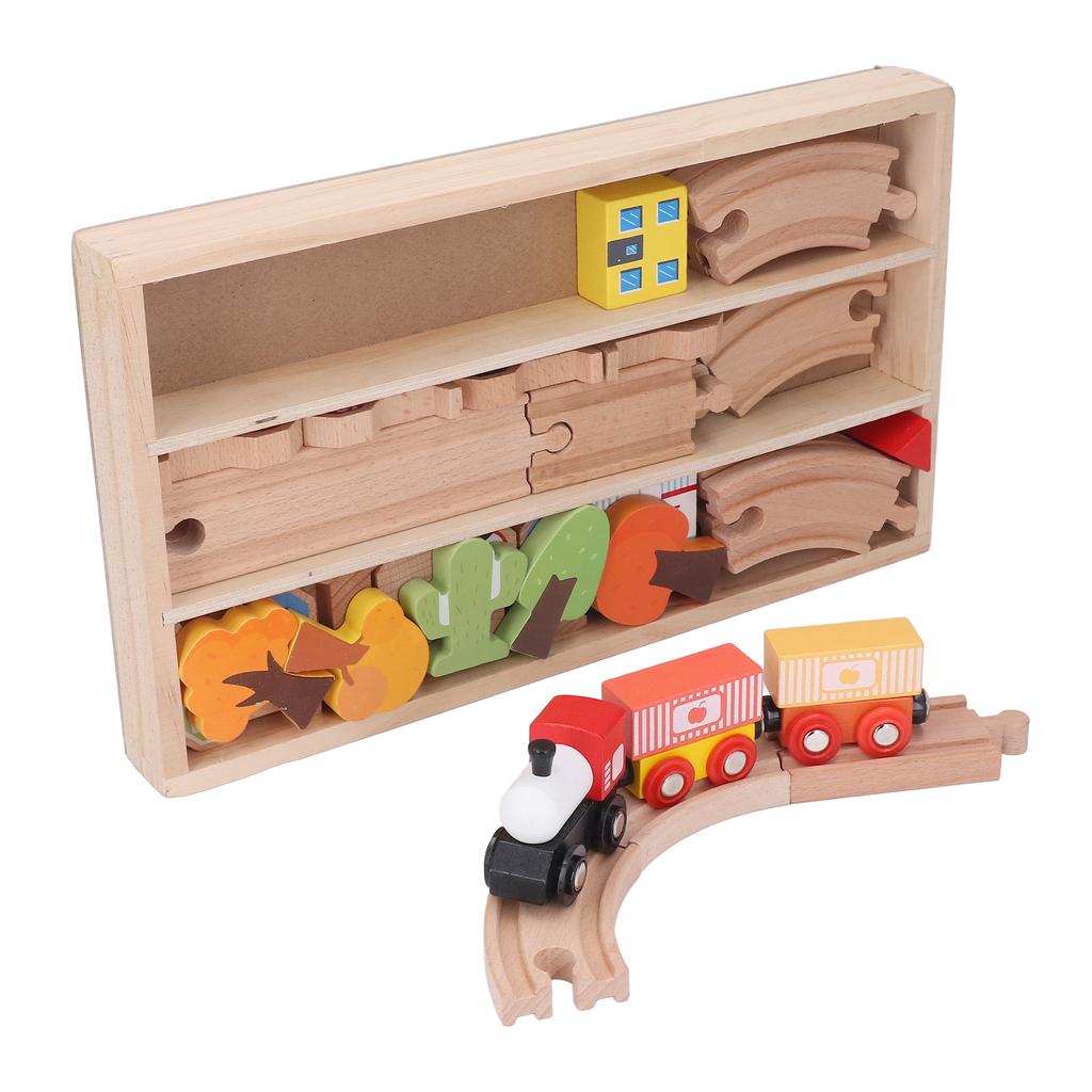 Wooden Train Track Set Hand Eye Coordination Educational Children Toy Railway Kit for Railway Toys