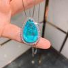 Jewelry Colored Treasure Simulation Blue Paraiba Women'S Stud Earrings 10 * 20 Pendant 15 * 25 Set