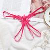 Sexy panties embroidered three-dimensional pearl women's water-soluble flower thong low-rise sexy perspective pants qqny