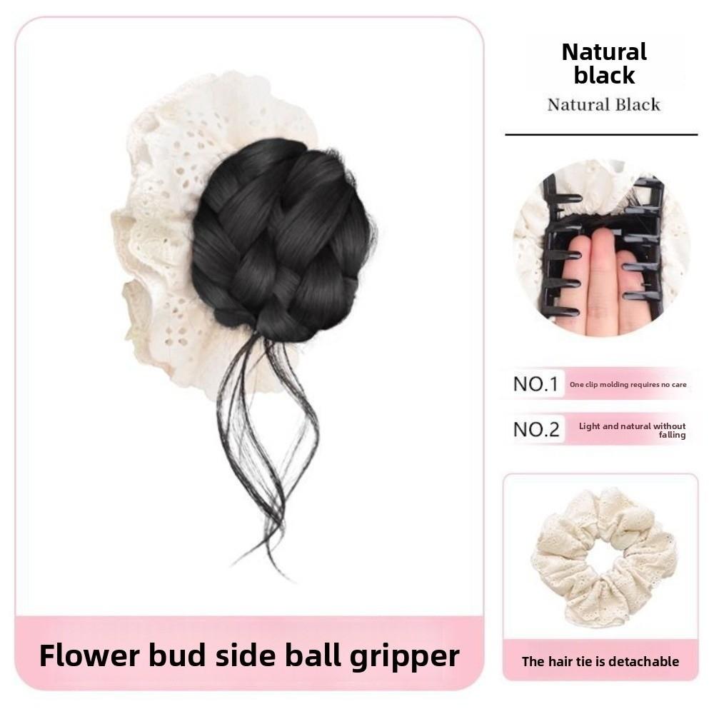 

with Lace Hair Tie Hair Bun Claw Clip Black Wig Hair Clip New Hairpiece Hair Accessories чорний