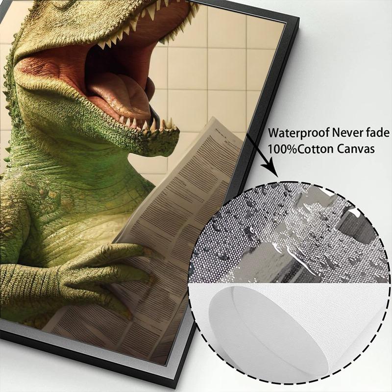 Vtipná zvířata Plátno Malba Dinosaurus Tygr Pes Opice Čtení Novin Plakáty Nástěnné Umění Obrázky Koupelna Toaleta Domácí Dekorace