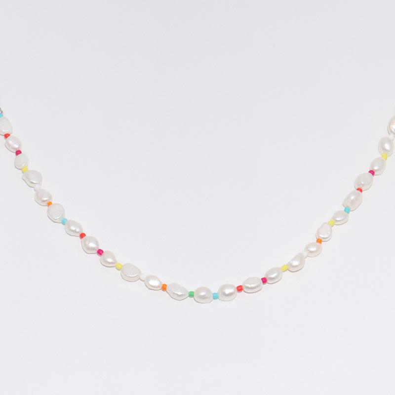 

Красочный чокер из пресноводного жемчуга - Модное, универсальное, высококлассное ожерелье простого дизайна