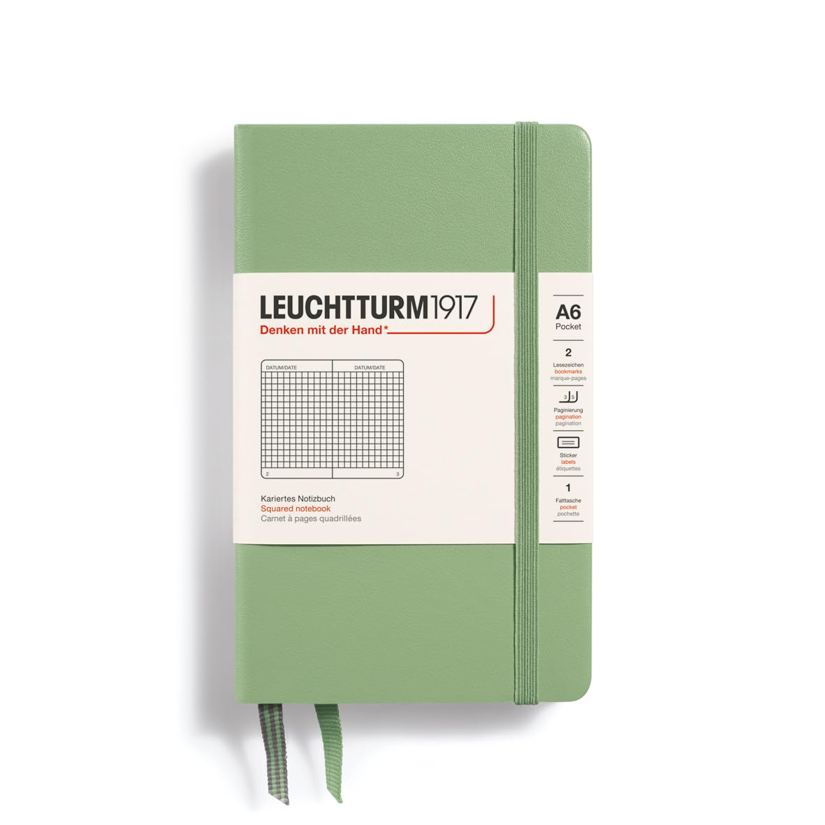 LEUCHTTURM1917 Notebook A6 Dotted Bird Cover Sage 363942