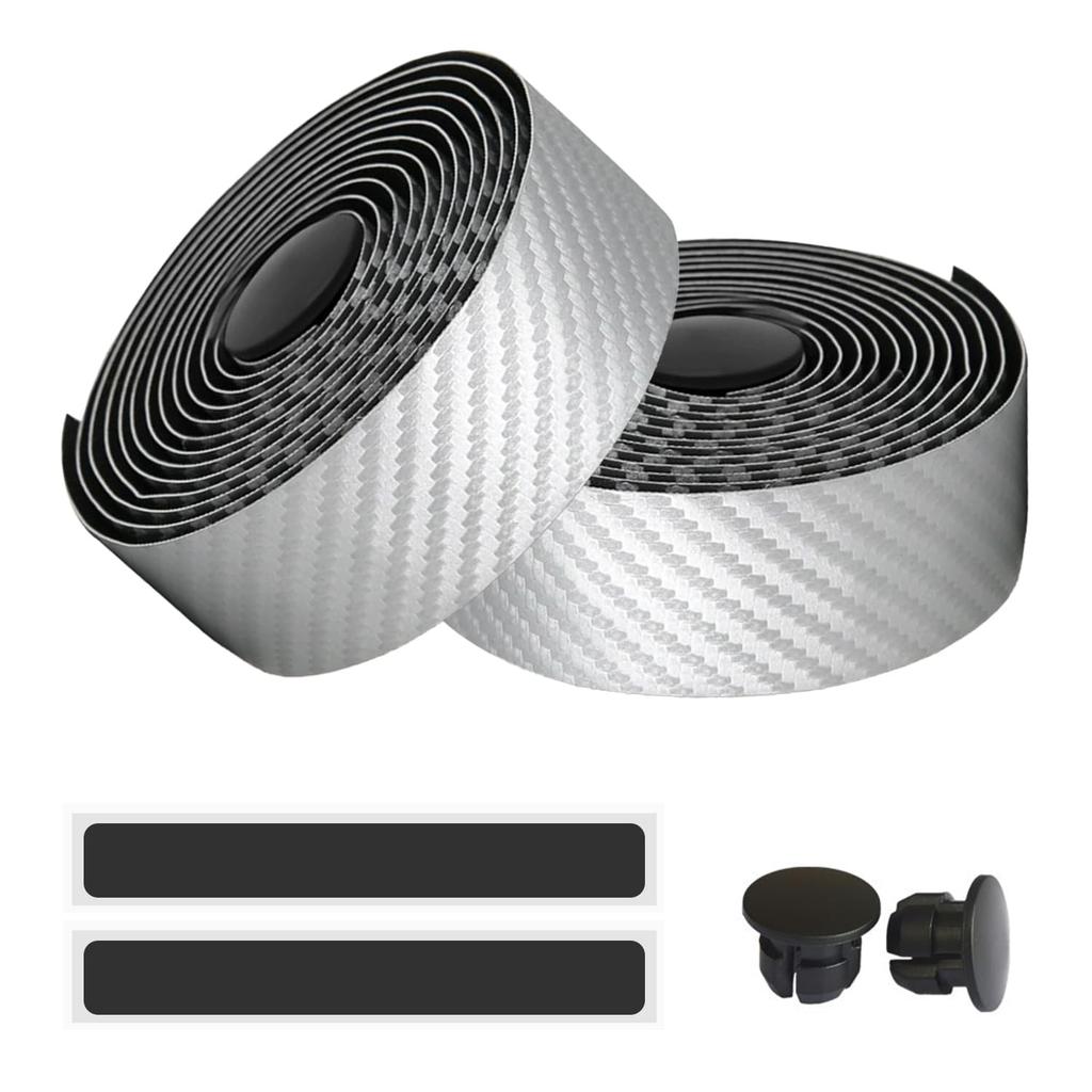 Grip Tape, Bar Tape, Silver, 2 Pieces, Grip End for