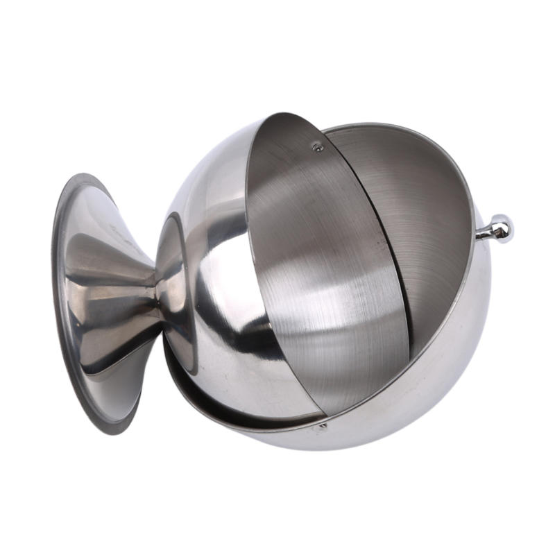 Stainless Steel Kitchen Spherical Sugar Bowl Seasoning Bottle Spice Tank Can Flip
