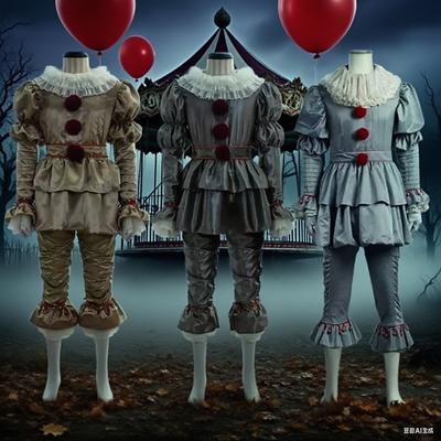 Anime Night Clown Joker Adult Pennywise Cosplay Costume Halloween Clown Stephen King Men Women Cos Suits Outfit Uniform Party