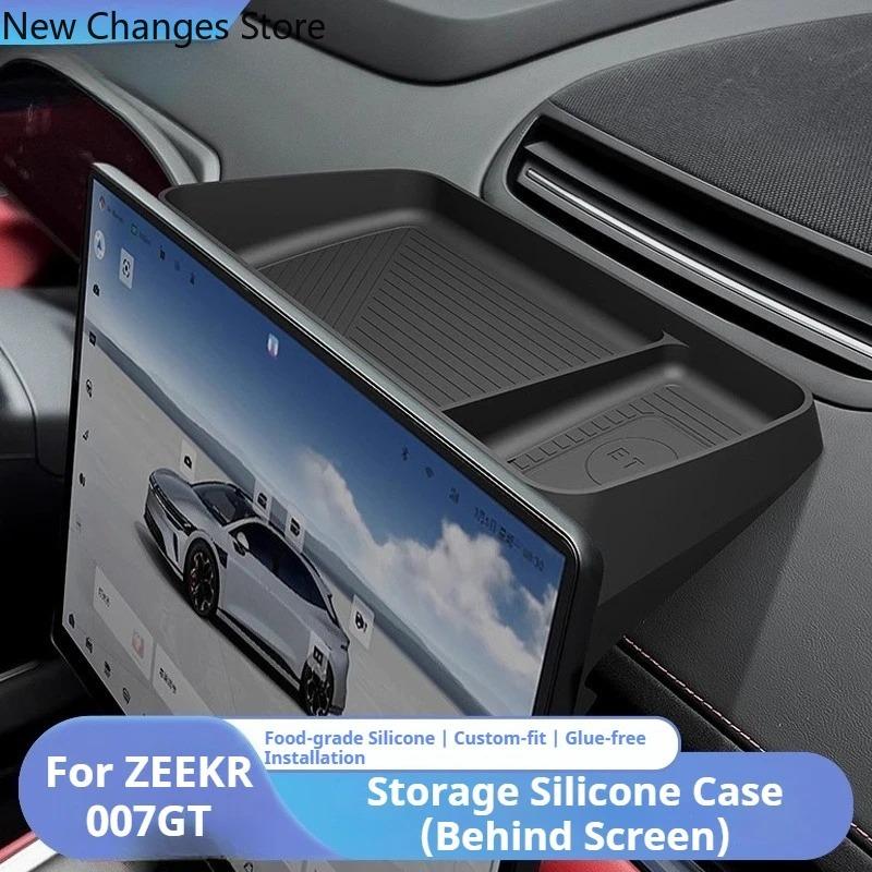 For Zeekr 007GT 2024 2025 Dashboard Storage Box Behind Screen Silicone Organizer Custom Fit Car Interior Accessories