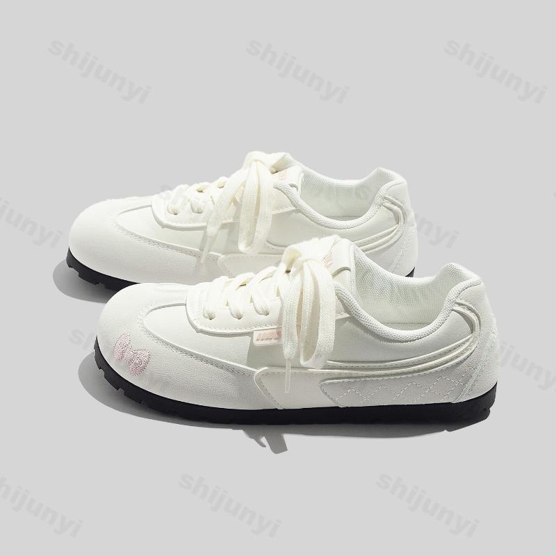 Women's Casual Shoes 2025 Autumn New Trend Comfortable Soft Sole Non Slip Flats Lightweight Breathable Lace Up Vulcanized Shoes