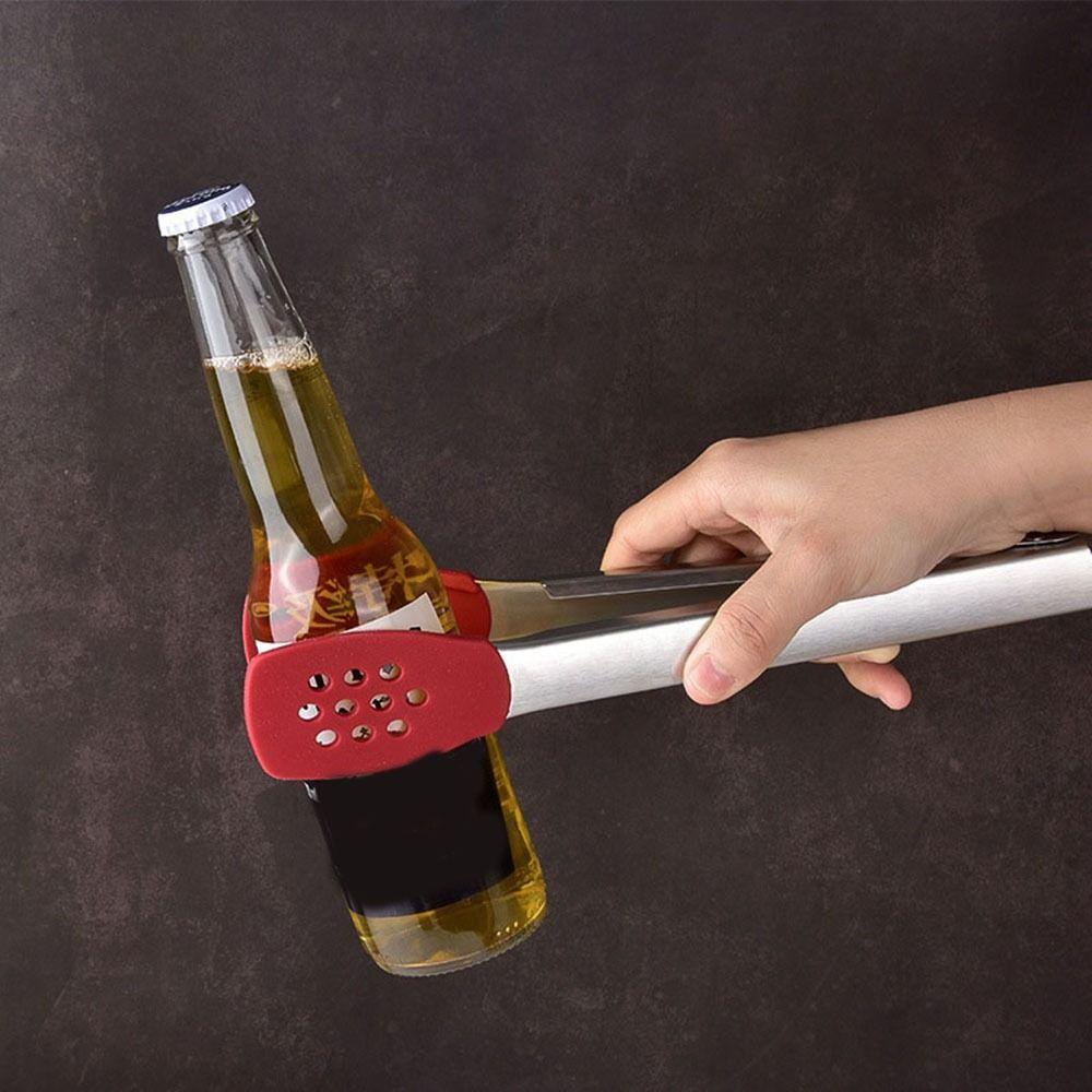 Silicone Head BBQ Grilling Tongs Anti-Scalding Cake Bread Tong Non-Stick Steak Tongs  Kitchen Use