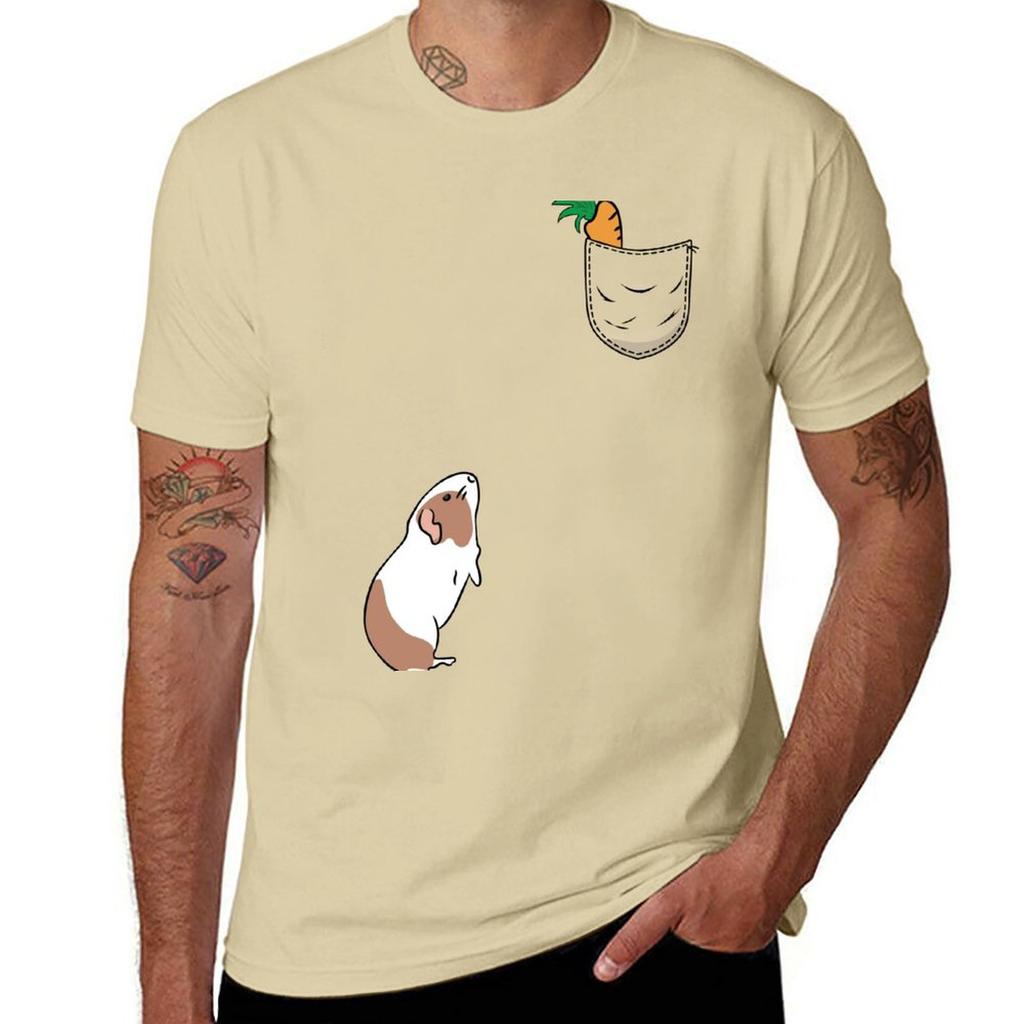 New Carrot In My Pocket For Guinea Pig T-Shirt Anime T-shirt Black T Shirt Sweat Shirts Heavyweight T Shirts for Men