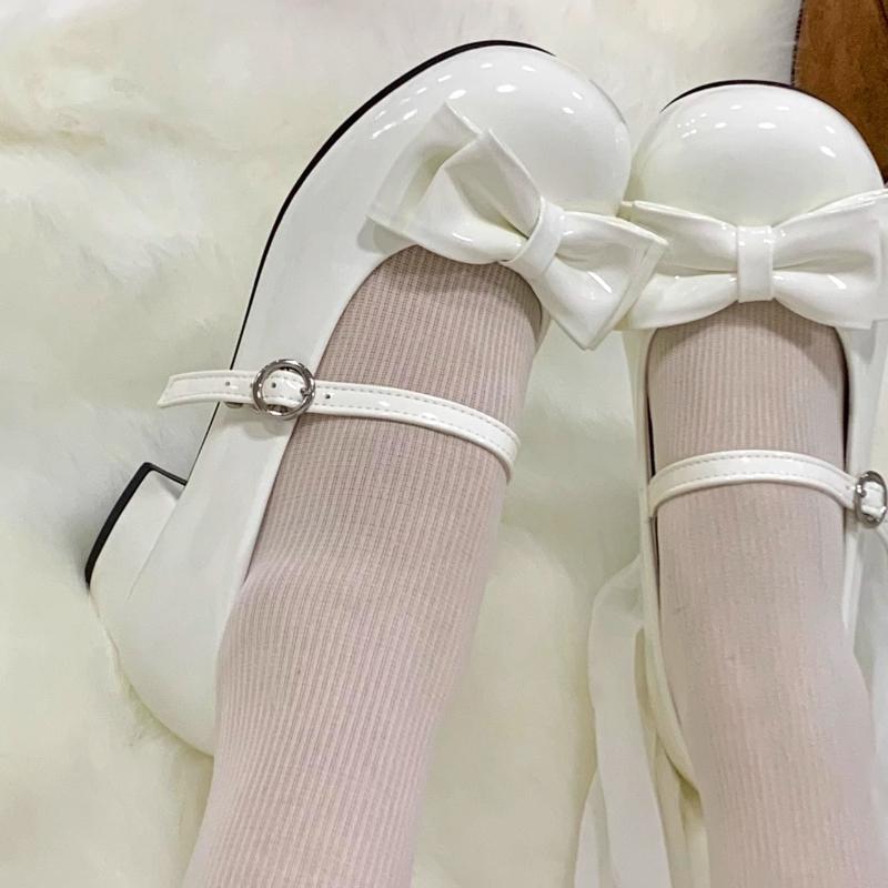 Women Lolita Shoes Round Toe Women Flats Cross Straps Bow Cute Pumps Girls Princess Party Shoes Trend Luxury Mary Jane Shoes