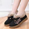 Winter Women's Thickened Warm Casual Shoes Flat Embroidered Cotton Boots