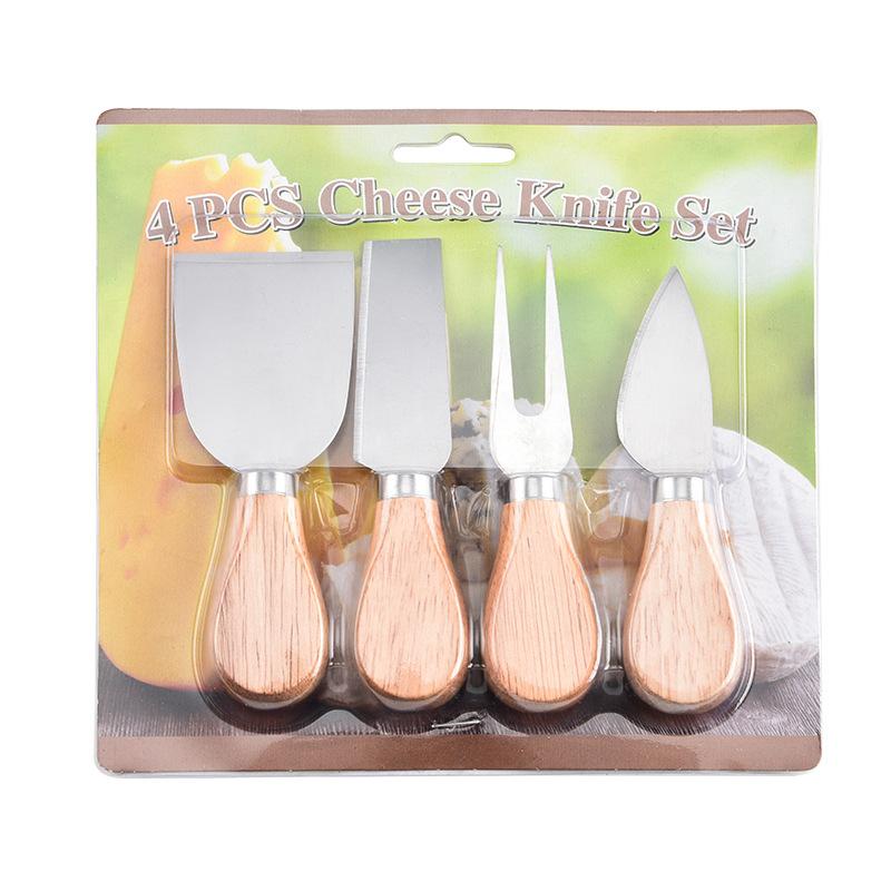 

Stainless Steel 4 Piece Cheese Knives Set Kitchen Utensil Butter Cheese Knife with Wood Handle,Jam/cream Spatula Kitchenware Set