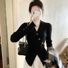 Irregular Pure Desire To Look Thin V-neck Sweater Cross Slim Cut Split Pullover Knitted Long Sleeve Inner Cover