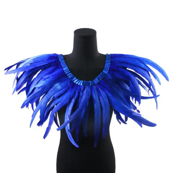 25-30CM Tüy Şal Omuz Sarma Pelerin Yumuşak Ayarlanabilir Retro Gotik Yaka Cosplay Parti Sahne Performansı Tüy Etek Dansçı Kostümü