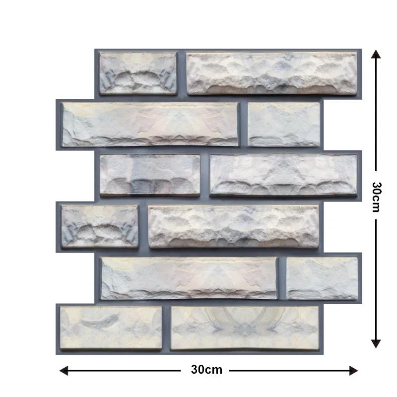 5/10 Stück Moderne 3D Steintextur Wandaufkleber 30X30CM Abzieh- und Klebepaneele für Wohnzimmer Akzentwände Langlebig Wasserdicht Zuhause