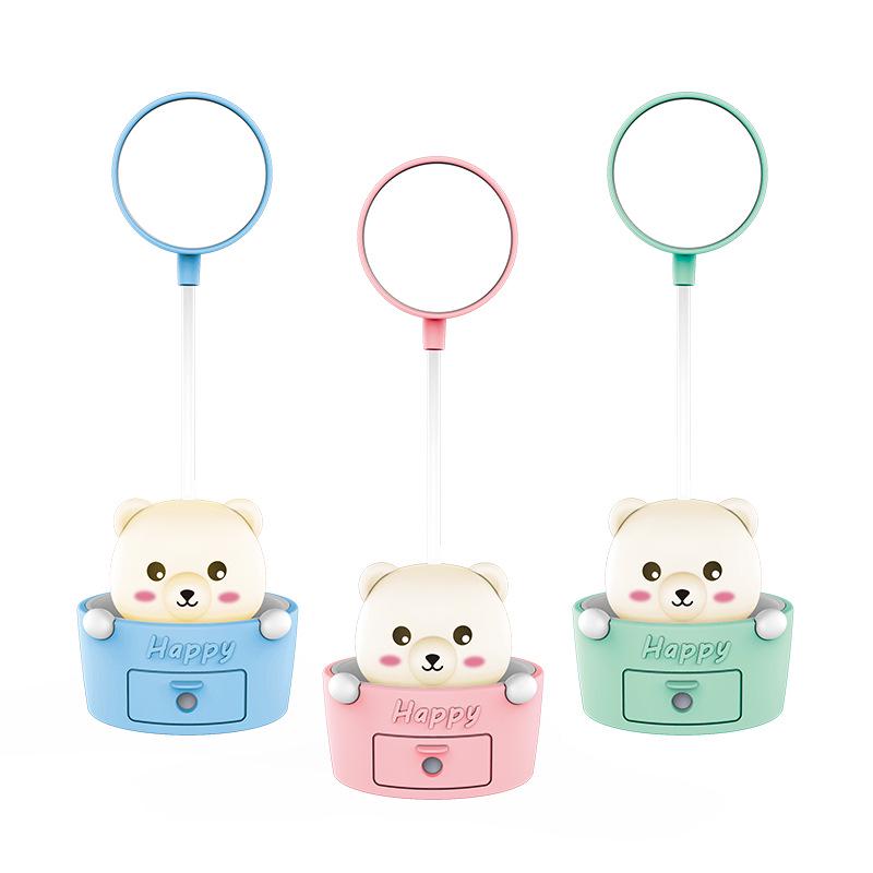 Creative Cartoon LED Desk Lamp with Multi-Function and Eye Protection for Student Reading and Children's Bedside Use