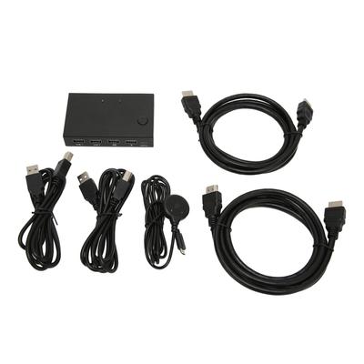 Conmutador KVM 2 Puertos Plug and Play HUB USB 4K 30Hz Interfaz Multimedia de Alta Definición Conmutador KVM para PC Impresora
