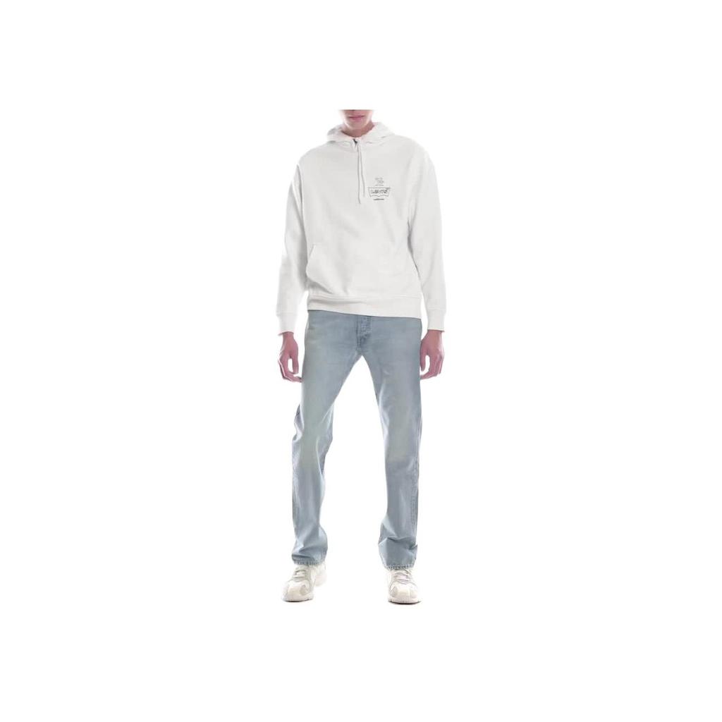 Levis Logo Print Drawstring Hoodie Men hoodies White 38479-0102